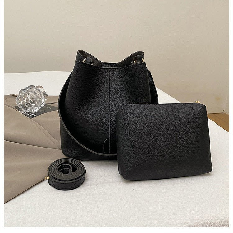 Sophisticated Winter Bucket Bag Set A Versatile Minimalist Single - shoulder Crossbody Bag - Eshtree