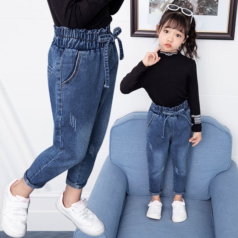 Spring And Autumn Girls Jeans Pants Girls Loose Jeans Pants - Eshtree