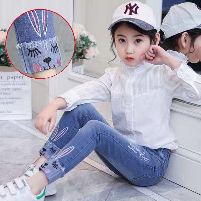 Spring And Autumn Girls Jeans Pants Girls Loose Jeans Pants - Eshtree