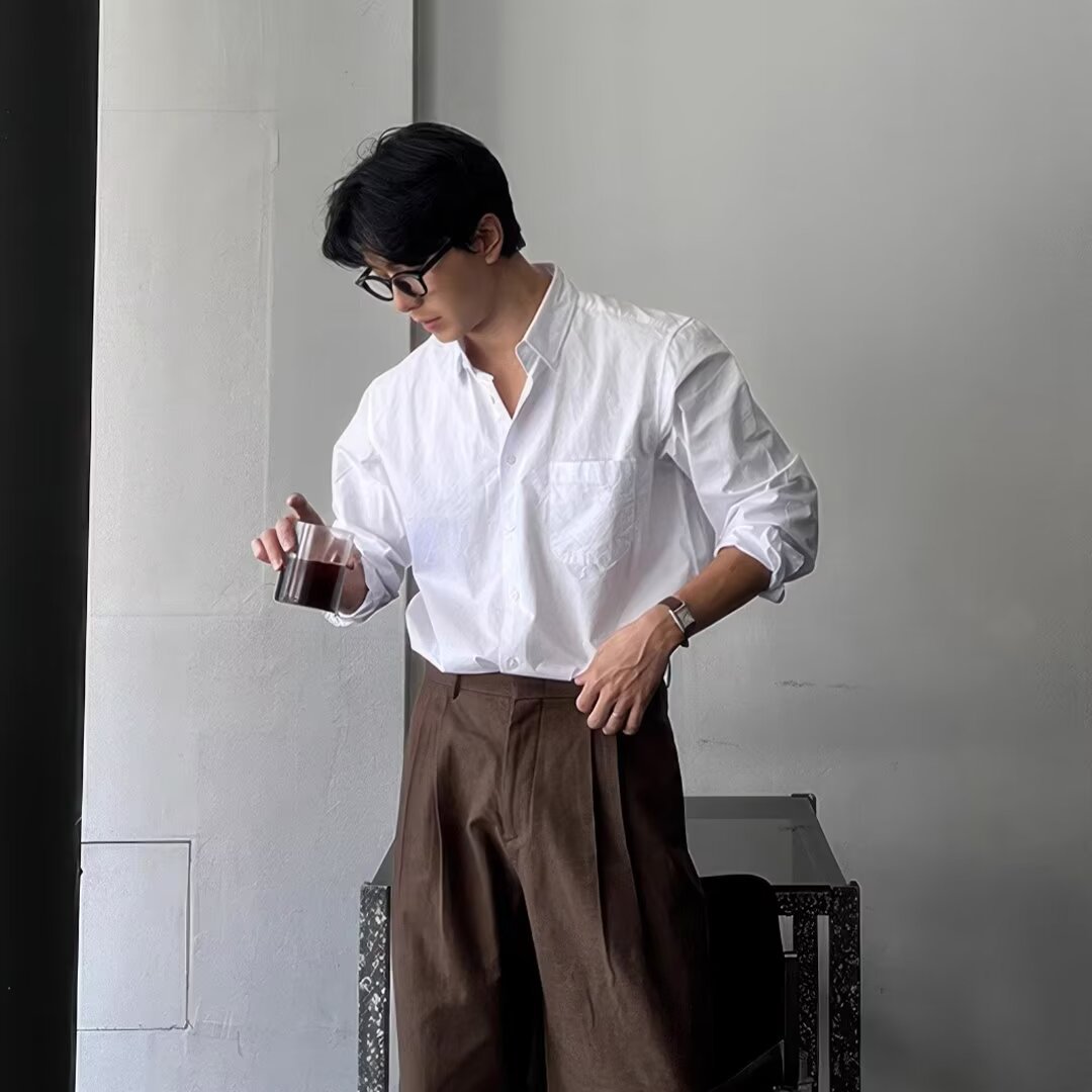 Spring And Autumn Loose Long - sleeved Shirt For Men - Eshtree