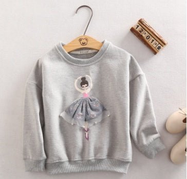 Spring new Korean children's clothing sweater plus velvet children's sweater cartoon casual girl sweater sports boy jacket - Eshtree