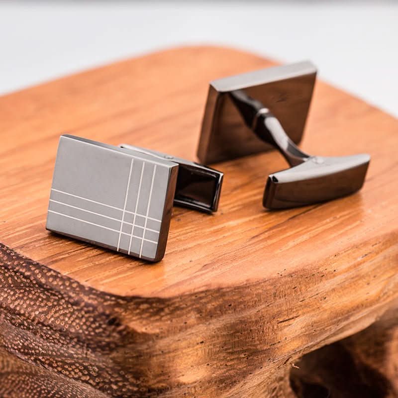 Striped men's French shirt cufflinks - Eshtree