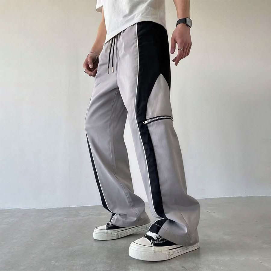 Stylish Casual Pants With A Personalized Patchwork Design And Trendy Zipper Detailing - Eshtree