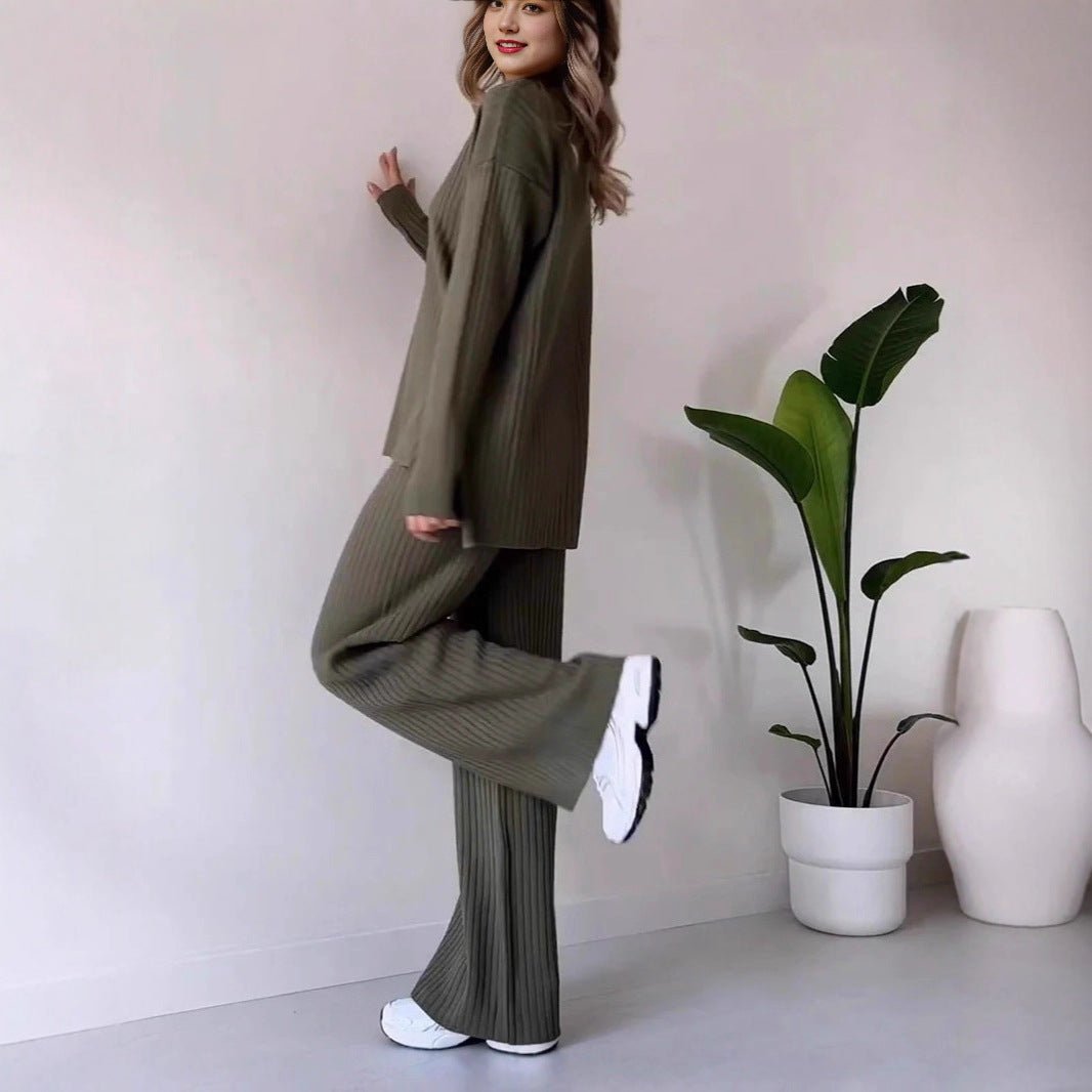 Stylish Minimalist Relaxed Fit Womens Long Sleeve Set - Eshtree