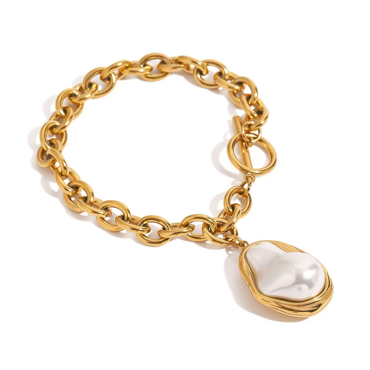 Stylish Stainless Steel Bracelet With 18k Gold Plating - Eshtree
