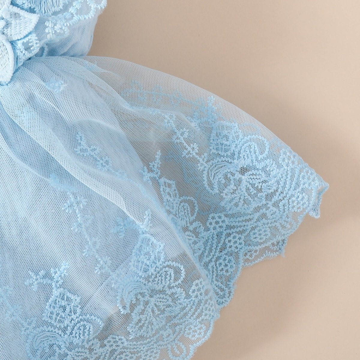 Summer Baby Girl Sweet Sleeveless Lace Triangle Rompers Mesh Lace Flower Dress - Eshtree