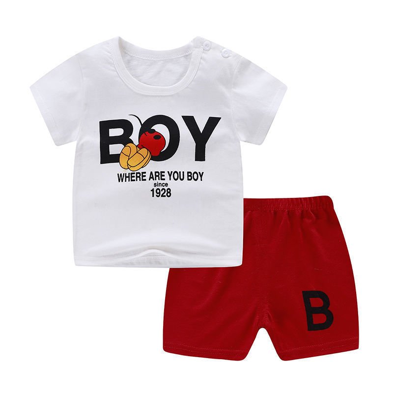 Summer Infant Newborn Baby Boy Clothes Children Clothing Set for Girls Kids T-Shirt Shorts 2PCS Outfits Cotton Casual Clothes - Eshtree
