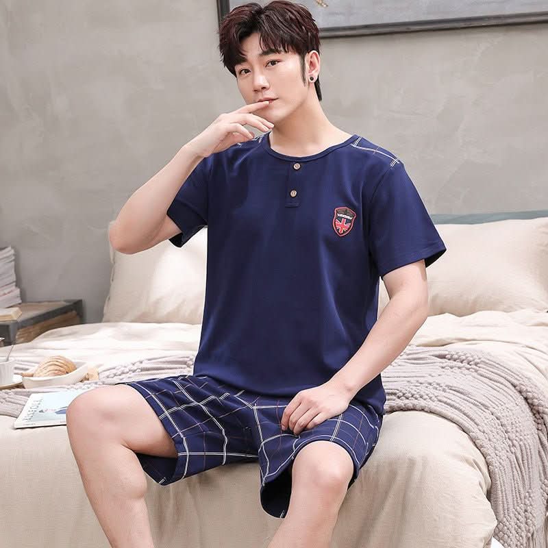 Summer New Cotton Pajamas Men's Short - sleeved Pajamas Homewear Suit - Eshtree