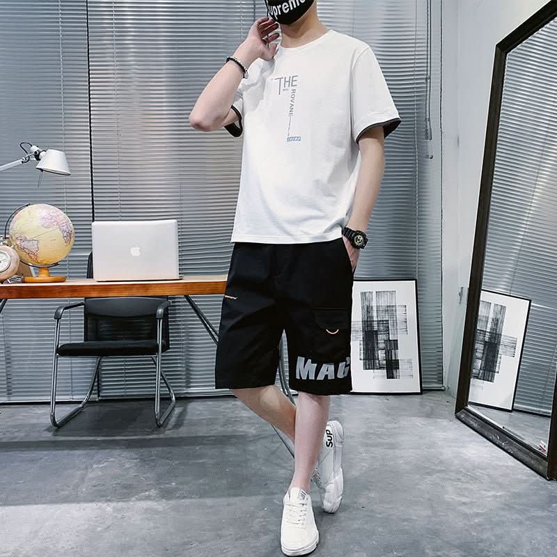 Summer New Men''s Hip - hop, Korean Style Short Sleeve T-shirt, Loose And Casual, With Sportswear - Eshtree
