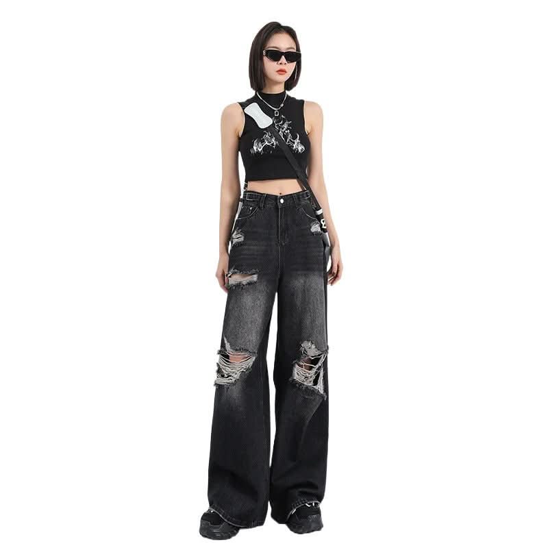 Summer Straight Loose Mop Wide Leg Pants - Eshtree