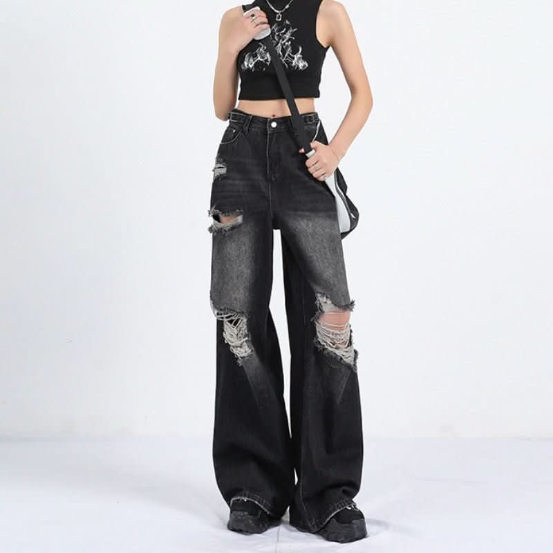Summer Straight Loose Mop Wide Leg Pants - Eshtree