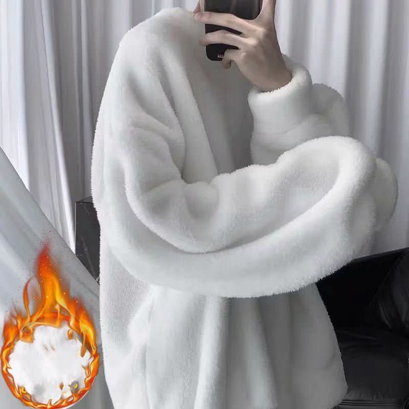 Sweater Round Neck Loose Plus Velvet Thick Casual All - match Jacket - Eshtree