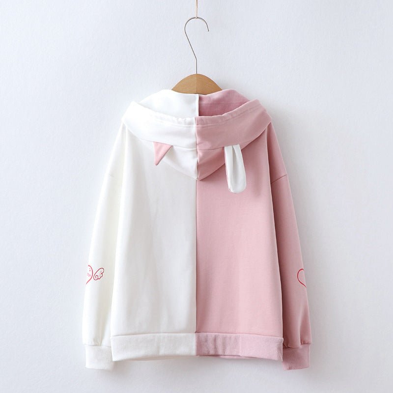Sweet and versatile love rabbit hair Hoodie - Eshtree