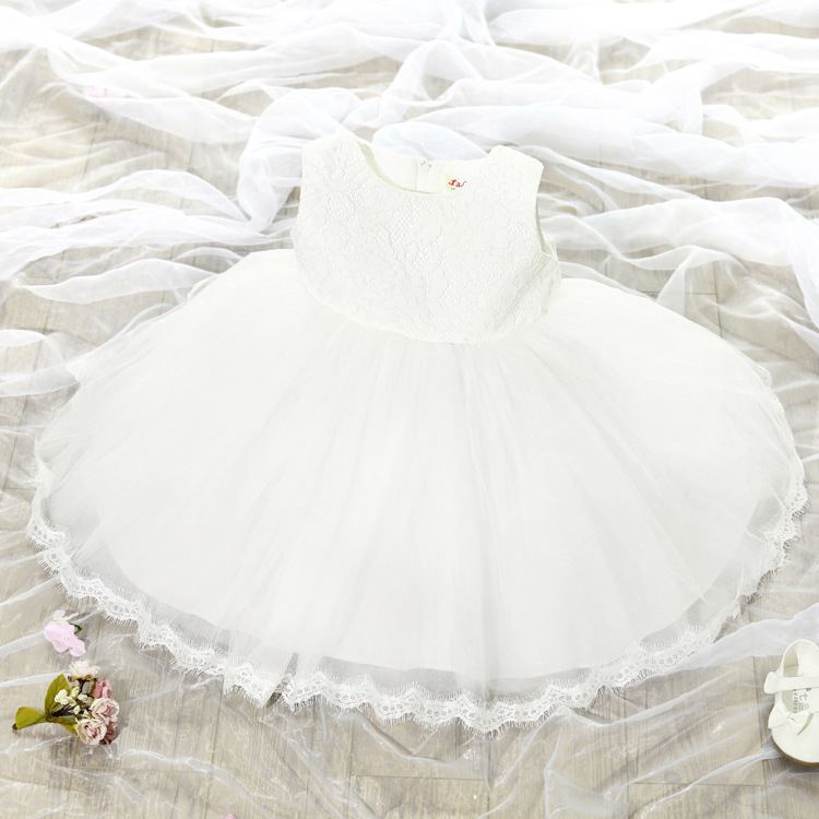 The new baby Bow Dress Dress Age 0 - 2 years old baby full moon child gauze skirt - Eshtree