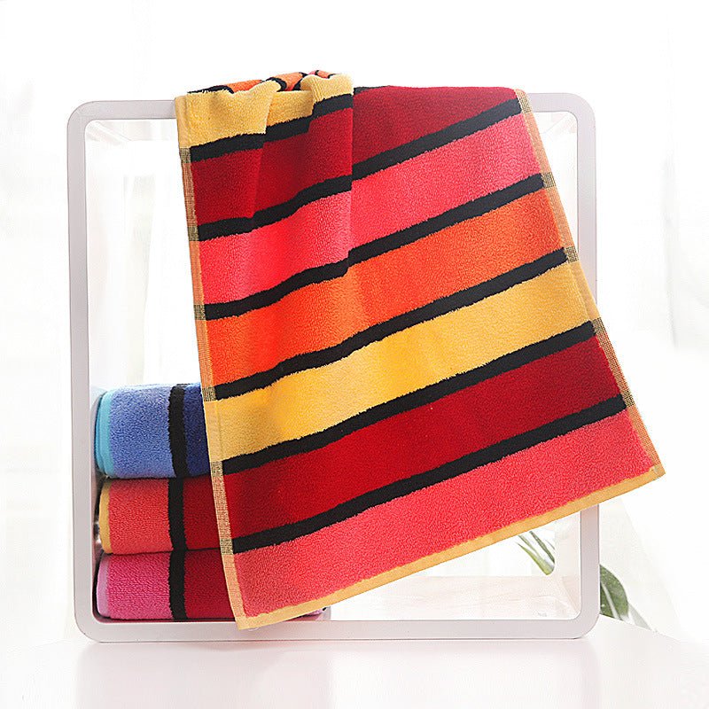 Thickened Color Striped Face Towel Absorbent Soft Cotton Couple Models - Eshtree
