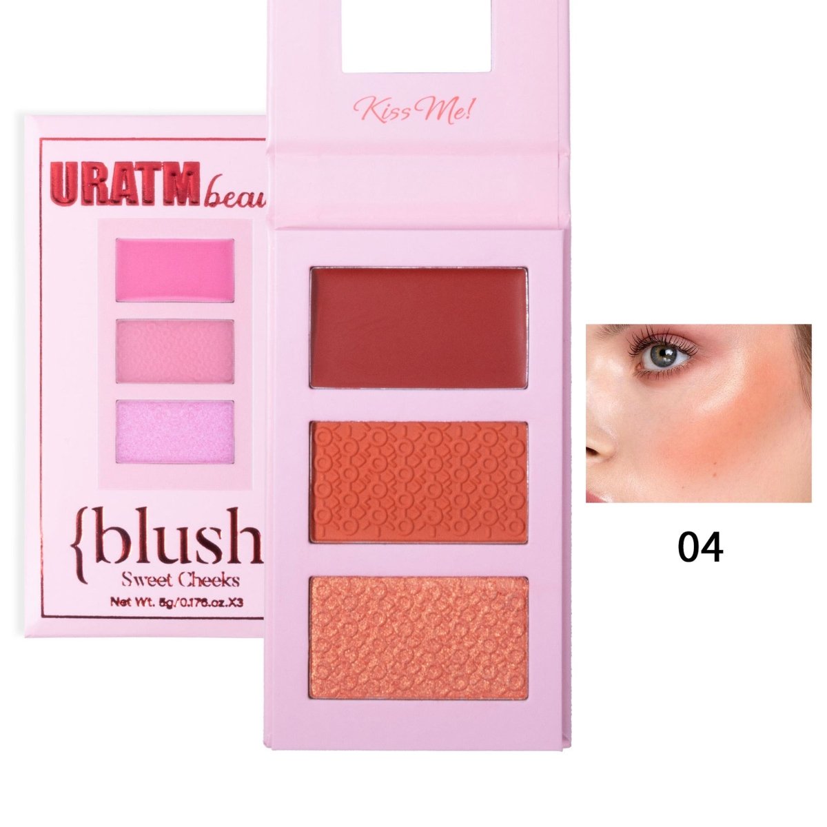 Three - color Highlight Blusher Plate Matte Shimmer Three - dimensional Repair - Eshtree