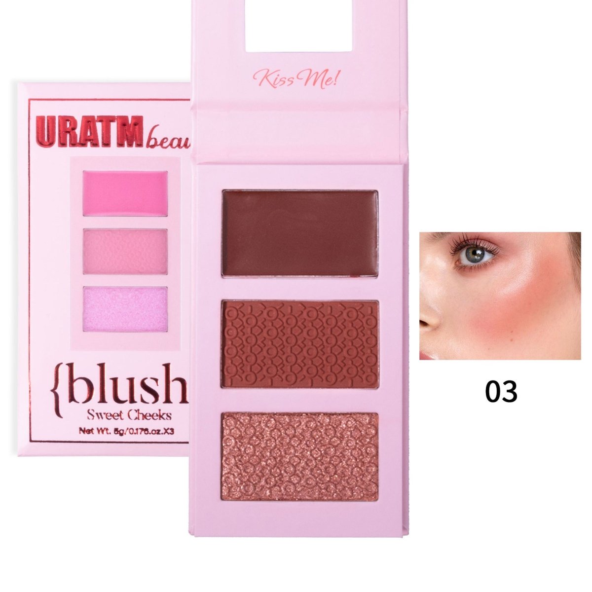 Three - color Highlight Blusher Plate Matte Shimmer Three - dimensional Repair - Eshtree