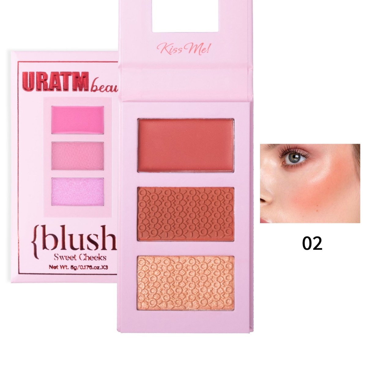 Three - color Highlight Blusher Plate Matte Shimmer Three - dimensional Repair - Eshtree