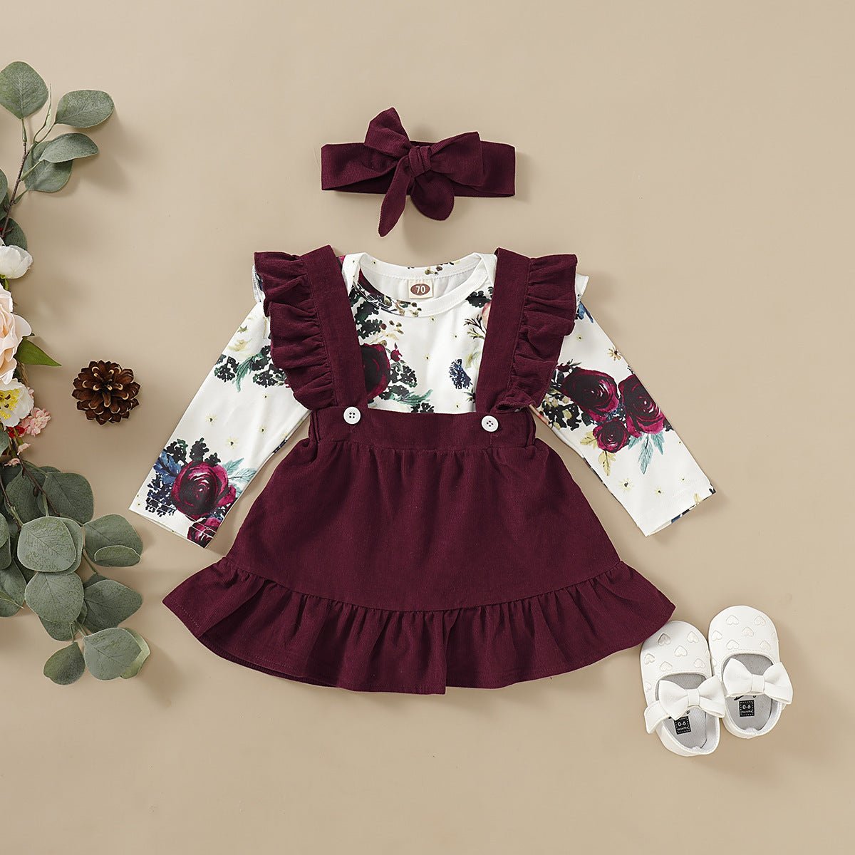 Three - piece set of baby and toddler flower print straps - Eshtree
