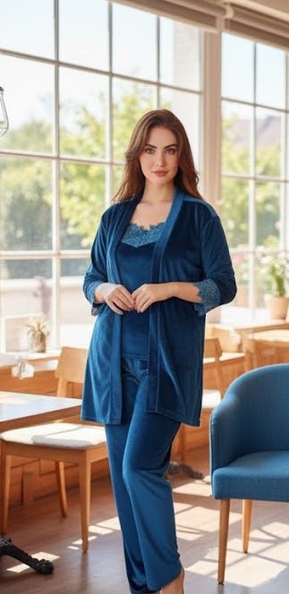 طقم قطيفة انيق مكون من 4 قطع حريمي - Eshtree