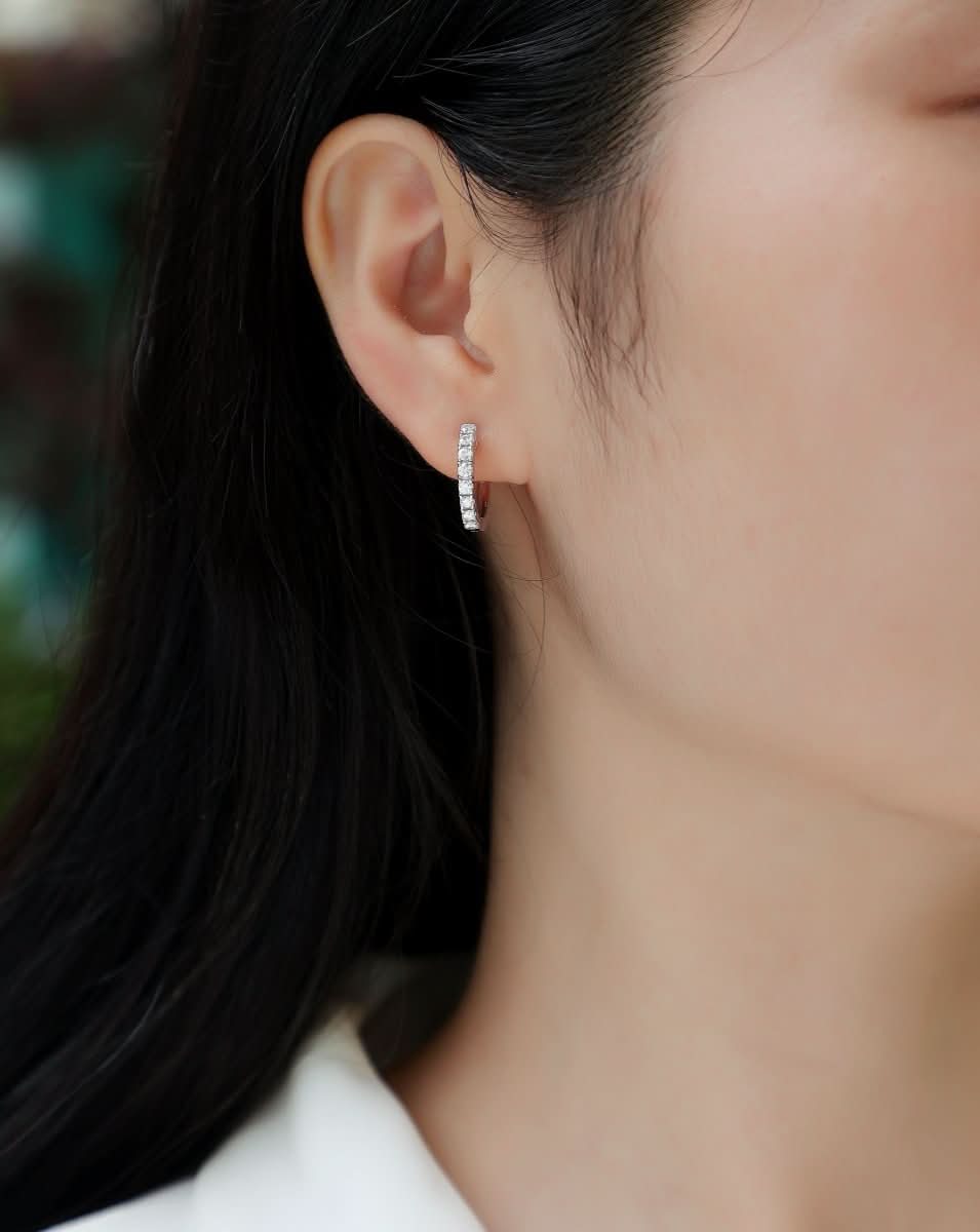 Top - quality Moissanite Luxury And Fashionable Light Luxury Jewelry Silver Stud Earrings S925 Silver Plated Platinum - Eshtree