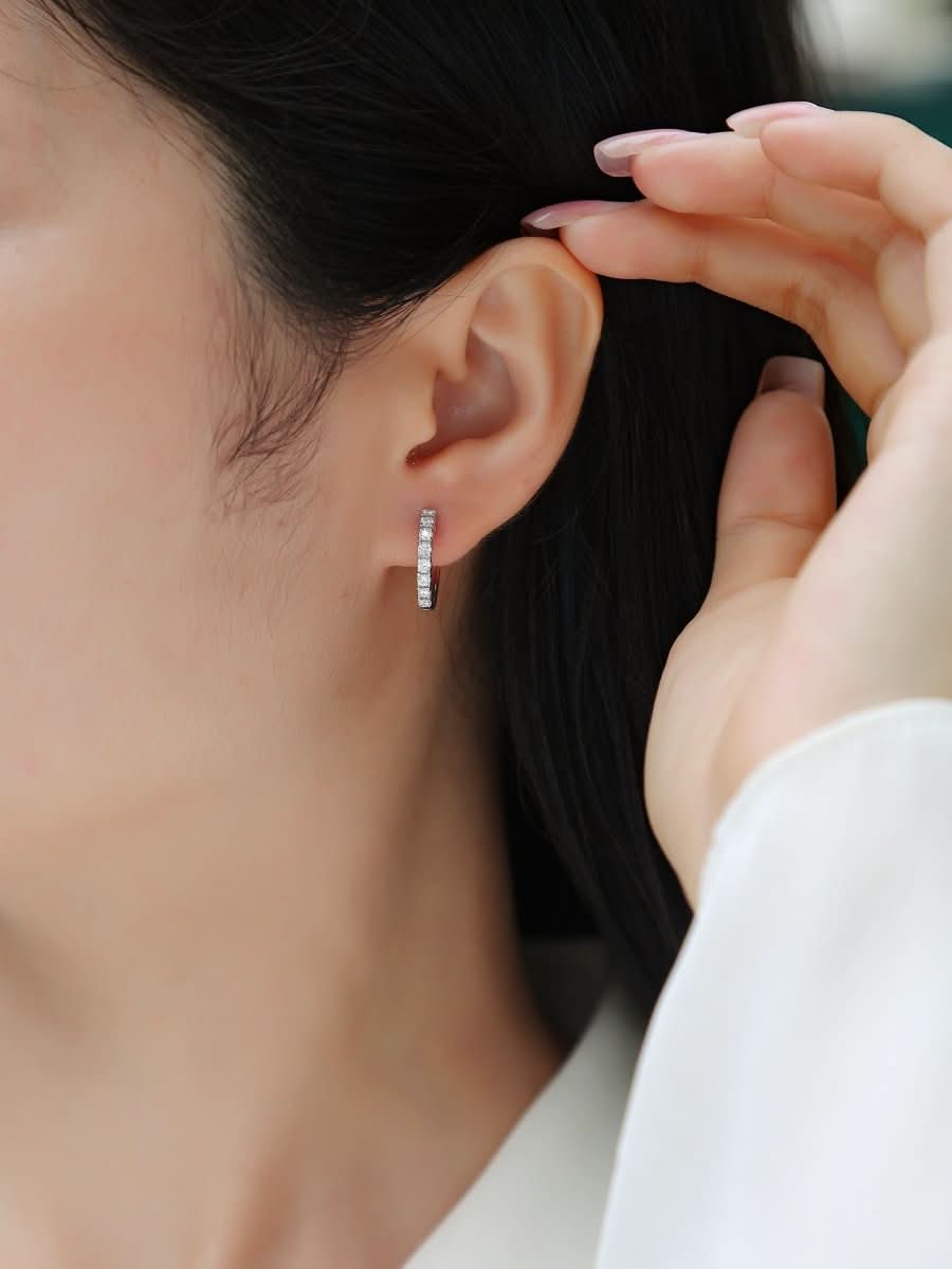 Top - quality Moissanite Luxury And Fashionable Light Luxury Jewelry Silver Stud Earrings S925 Silver Plated Platinum - Eshtree