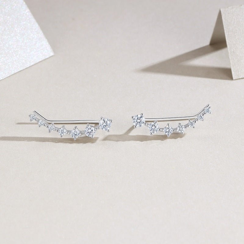 Top - quality Moissanite Luxury And Fashionable Light Luxury Jewelry Silver Stud Earrings S925 Silver Plated Platinum - Eshtree