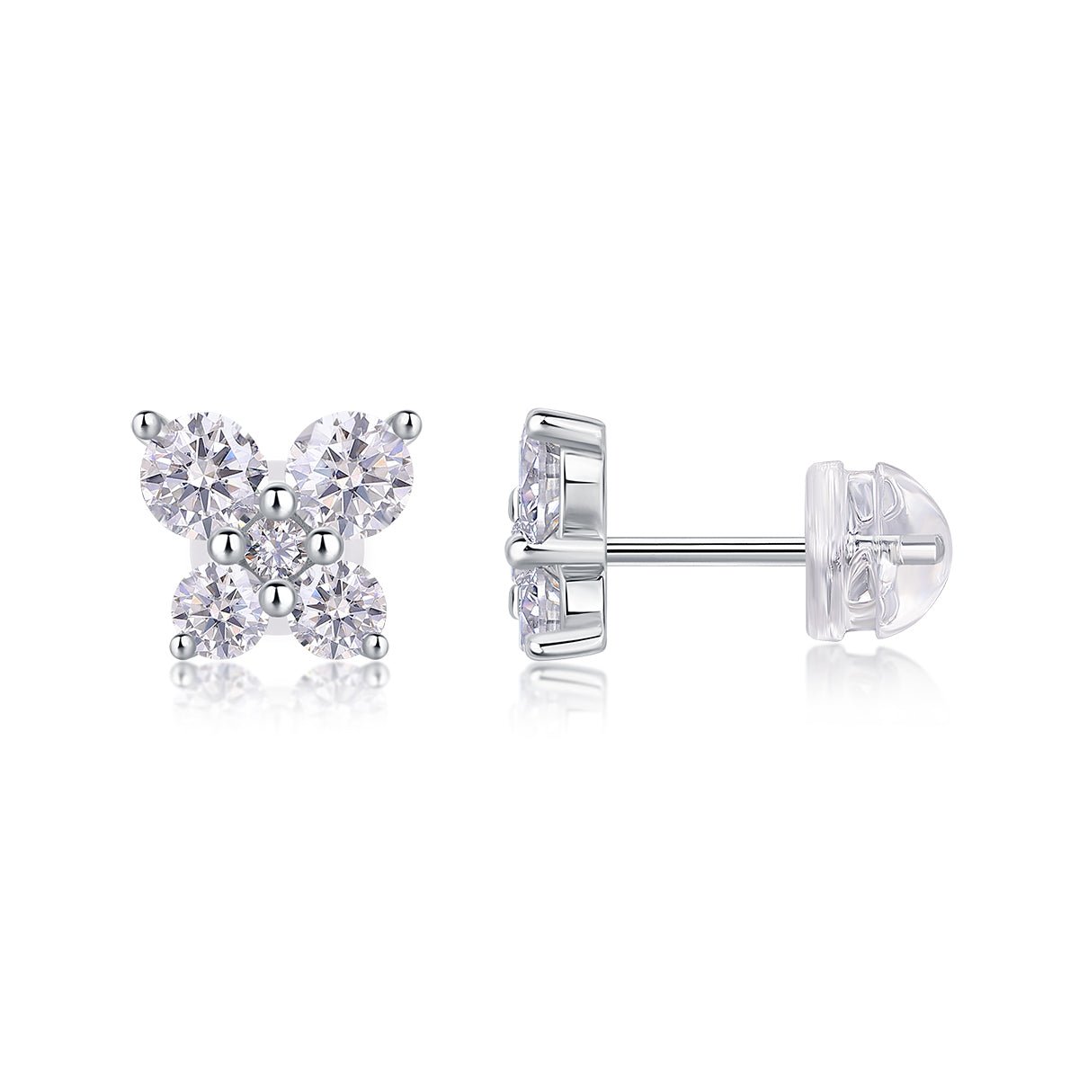 Top - quality Moissanite Luxury And Fashionable Light Luxury Jewelry Silver Stud Earrings S925 Silver Plated Platinum - Eshtree