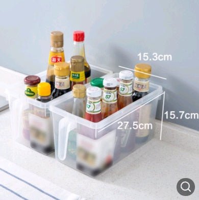 Transparent non - toxic refrigerator storage box Creative kitchen finishing box with handle Japanese food sealed crisper - Eshtree