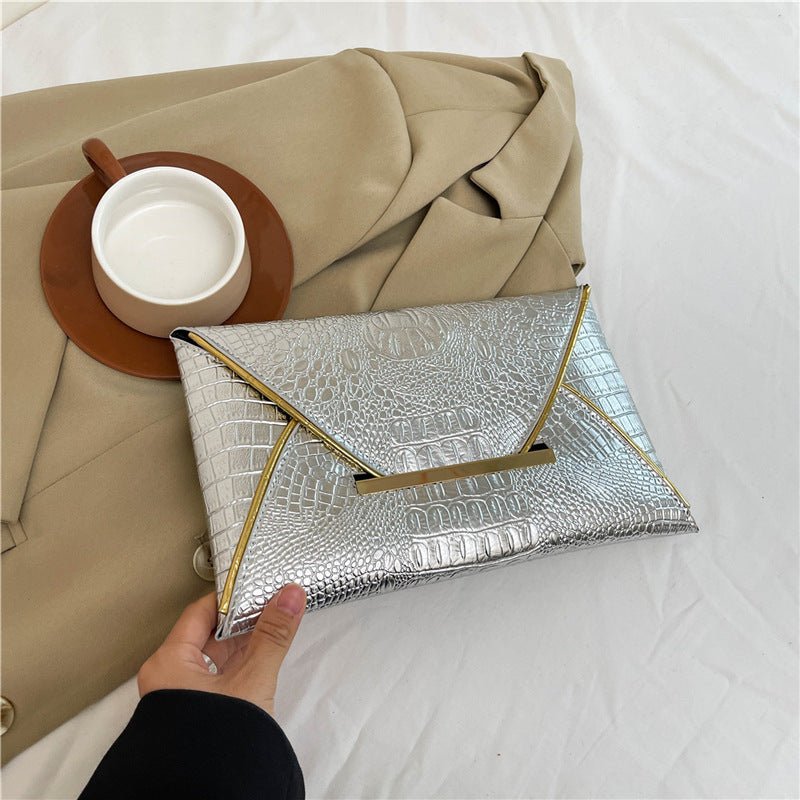Versatile Trendy Crocodile - pattern Envelope Bag With A Chic Fashionable Vibe - Eshtree
