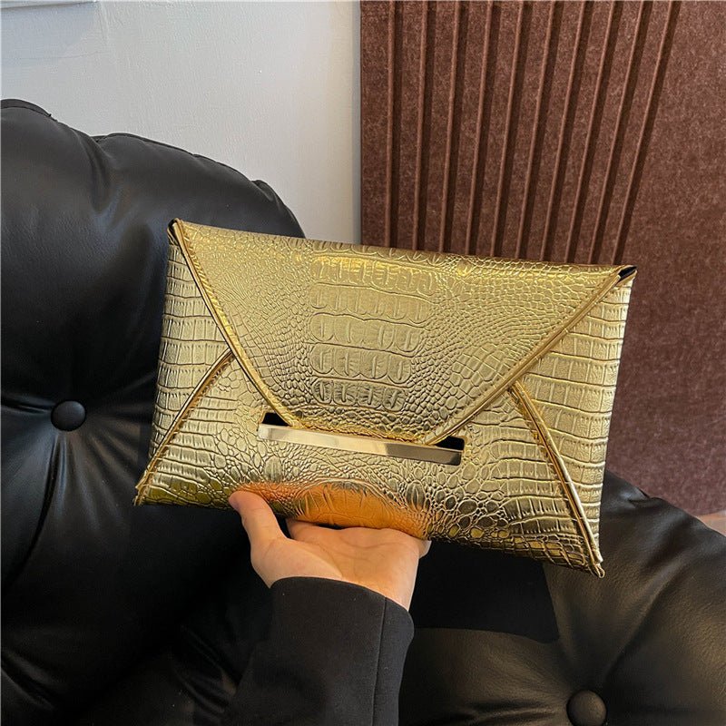 Versatile Trendy Crocodile - pattern Envelope Bag With A Chic Fashionable Vibe - Eshtree