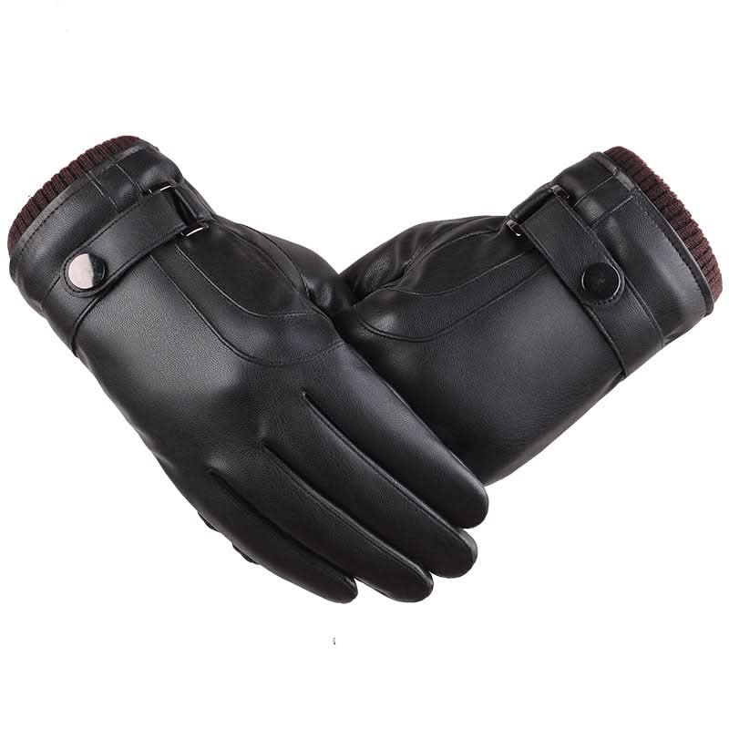 Wash Leather Gloves For Men With Velvet Touch Screen - Eshtree