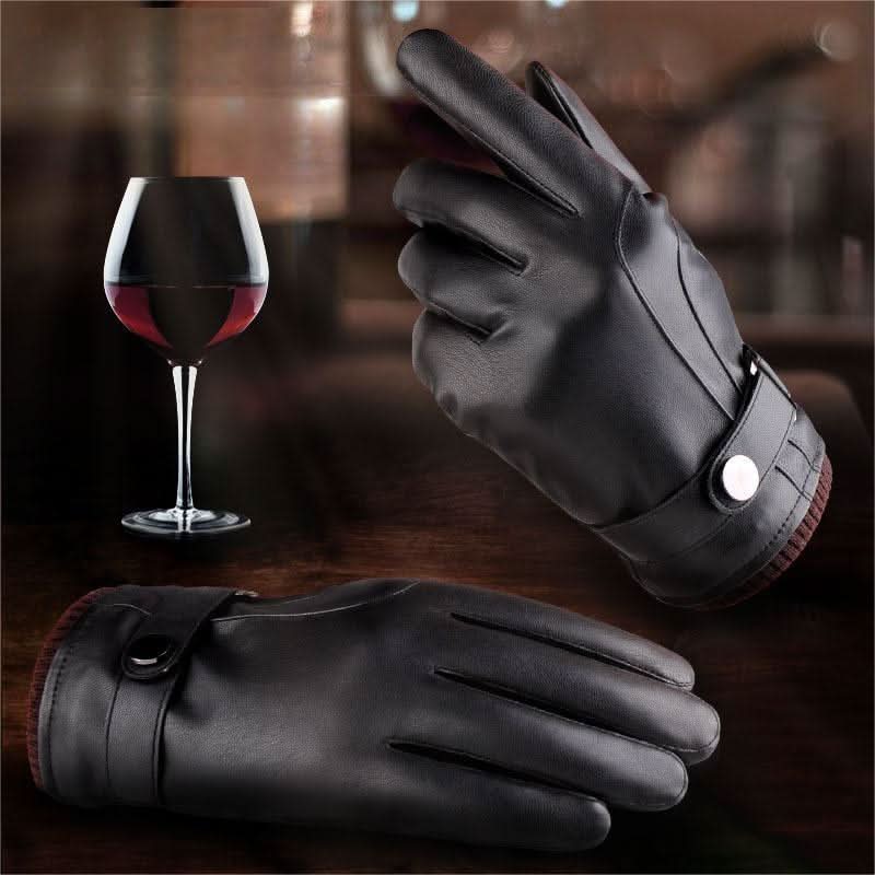 Wash Leather Gloves For Men With Velvet Touch Screen - Eshtree