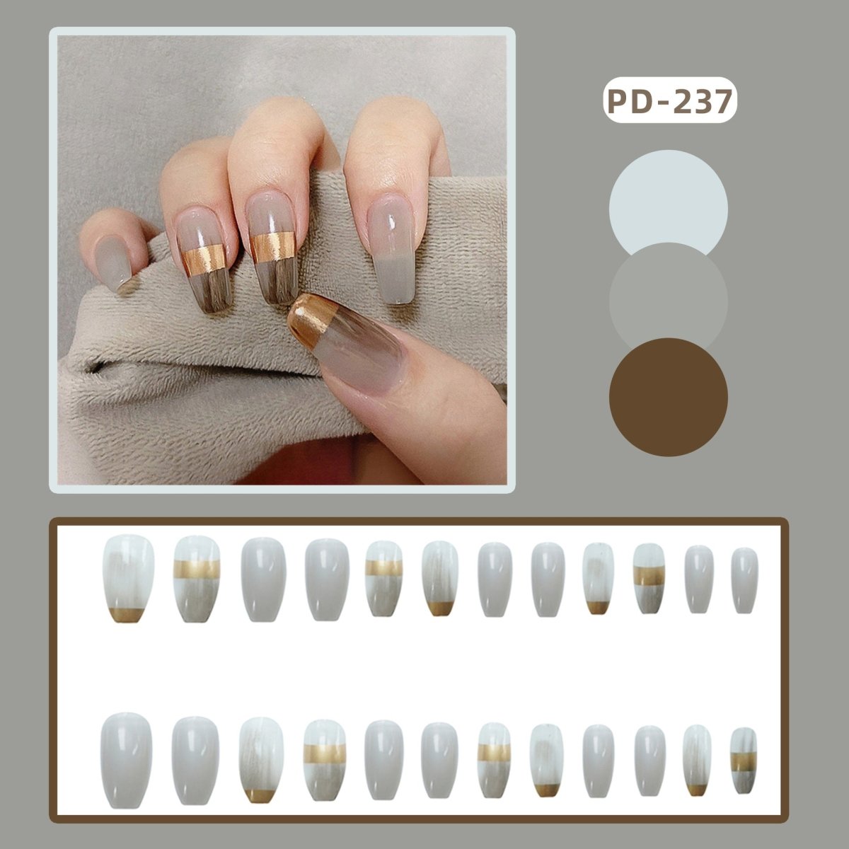 Wear Nail Manicure Fake Nail Tip Stickers Finished Product Nail Tip Frosted Ballet Nail Sticker - Eshtree