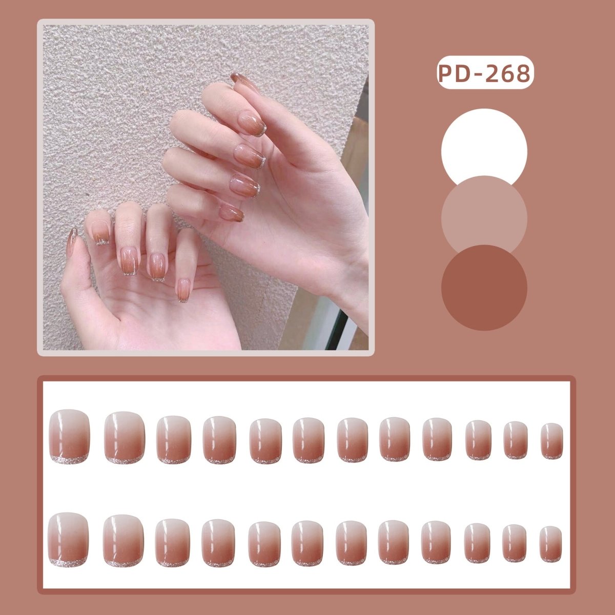 Wear Nail Manicure Fake Nail Tip Stickers Finished Product Nail Tip Frosted Ballet Nail Sticker - Eshtree