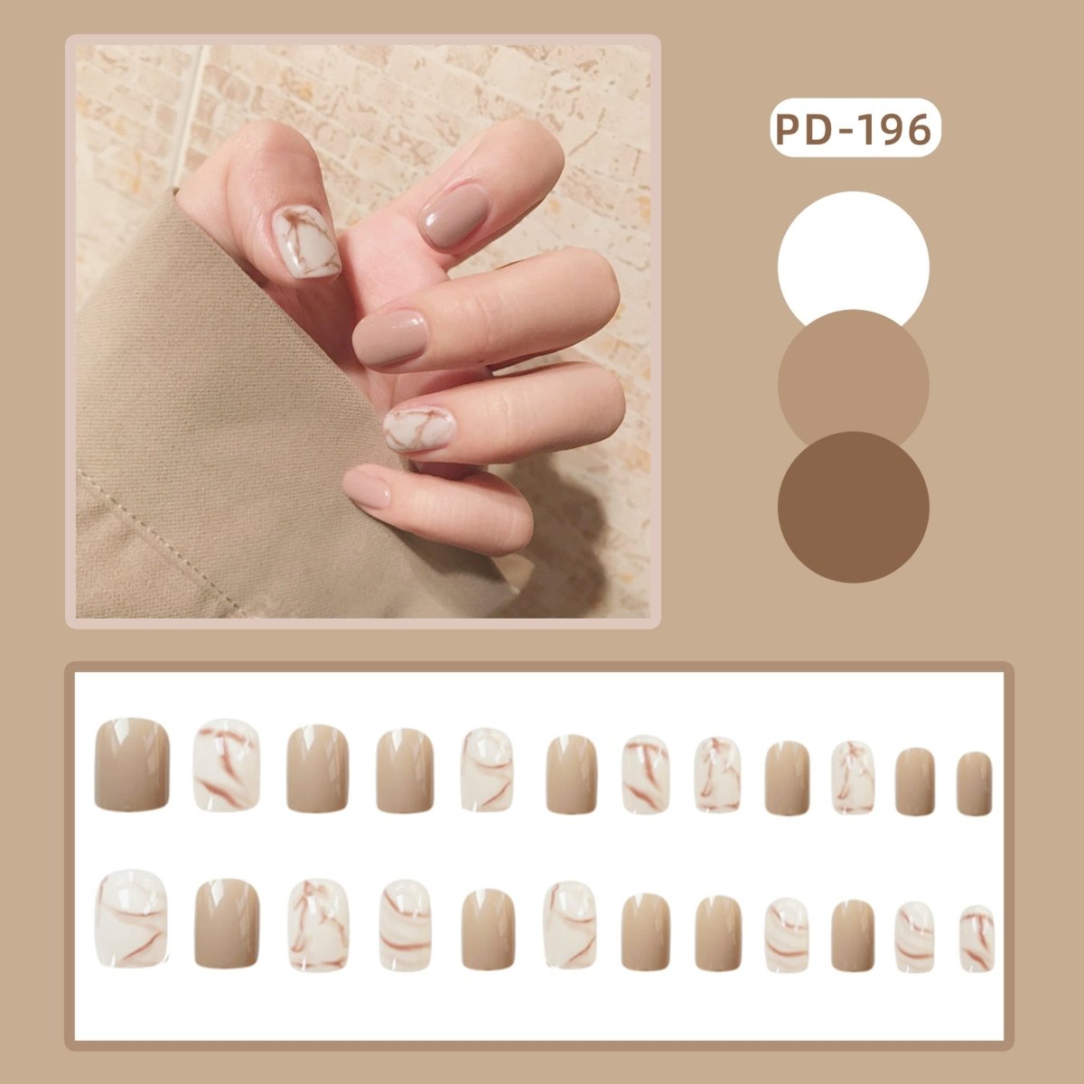 Wear Nail Manicure Fake Nail Tip Stickers Finished Product Nail Tip Frosted Ballet Nail Sticker - Eshtree