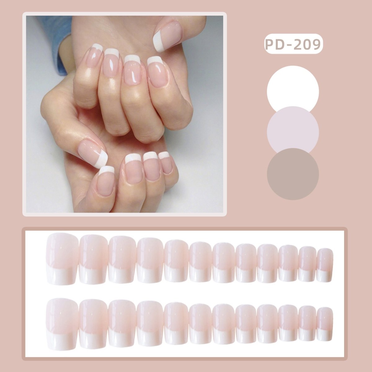 Wear Nail Manicure Fake Nail Tip Stickers Finished Product Nail Tip Frosted Ballet Nail Sticker - Eshtree