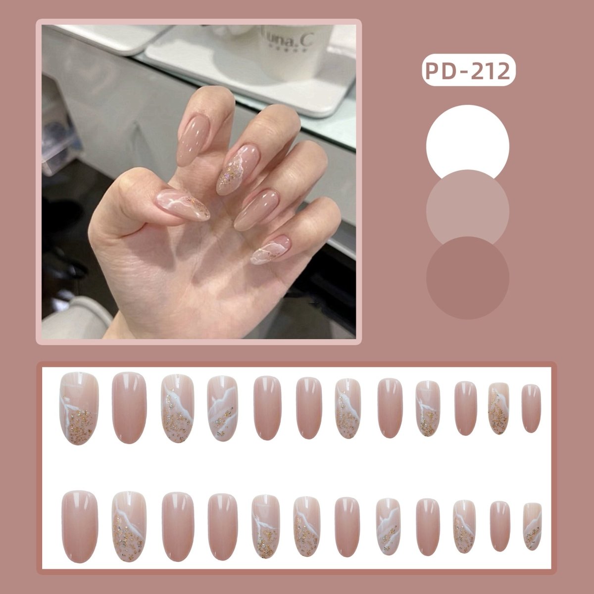 Wear Nail Manicure Fake Nail Tip Stickers Finished Product Nail Tip Frosted Ballet Nail Sticker - Eshtree