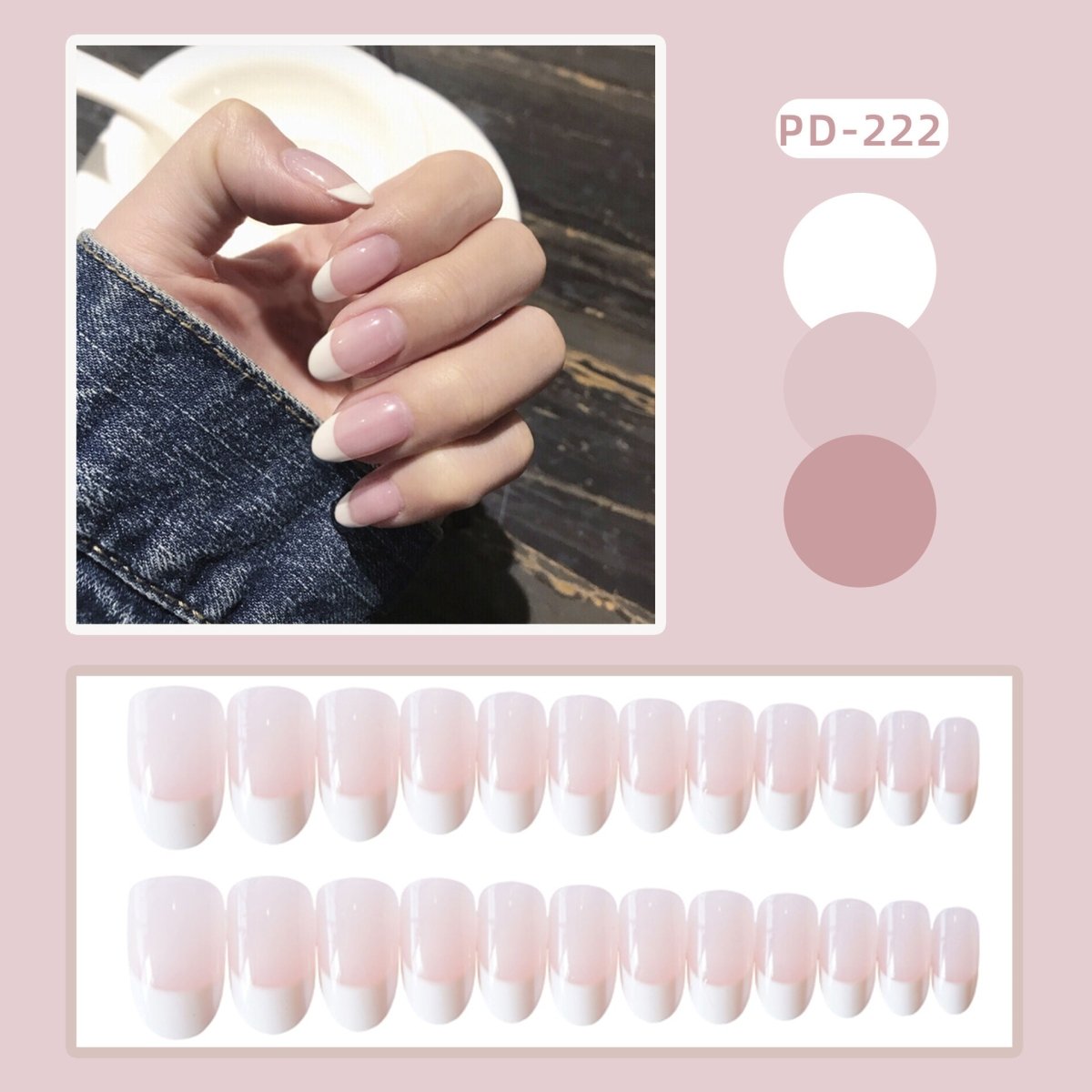 Wear Nail Manicure Fake Nail Tip Stickers Finished Product Nail Tip Frosted Ballet Nail Sticker - Eshtree
