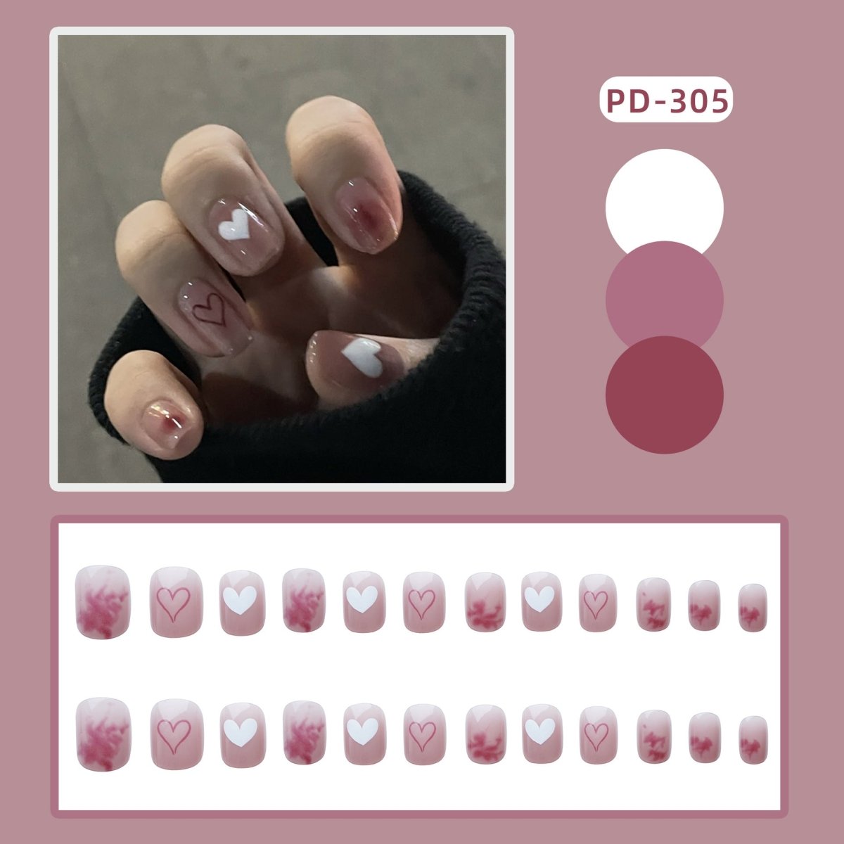 Wear Nail Manicure Fake Nail Tip Stickers Finished Product Nail Tip Frosted Ballet Nail Sticker - Eshtree