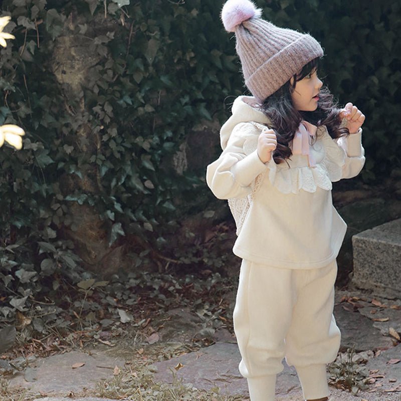 Winter Girls Plus Velvet Lace Pullover Hoodie - Eshtree