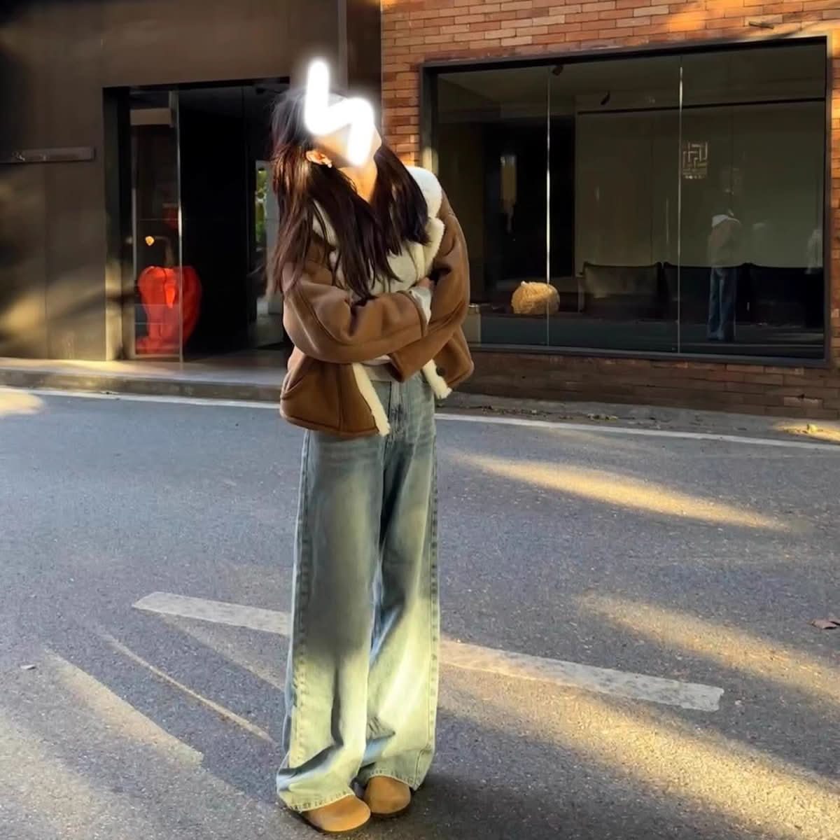 Winter Loose - fitting Versatile Fleece - lined Thickened And Warm Leather - and - fur Piece - Eshtree