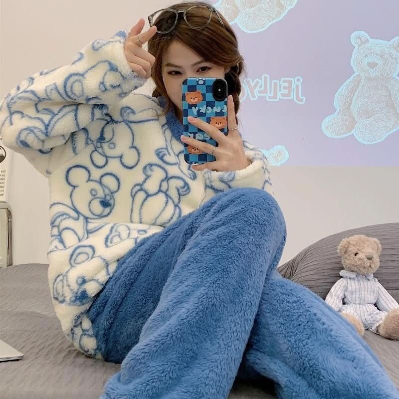 Winter Pajamas Flannel Thickened Long - sleeved Homewear - Eshtree