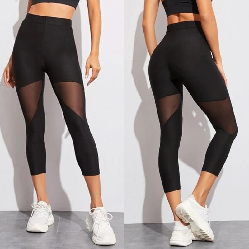 Women Leggings Gothic Insert Mesh Design Trousers Pants Big - Eshtree