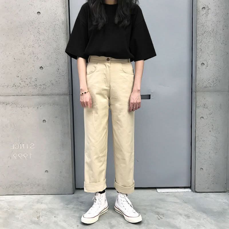 Women Short Sleeve T-shirts Loose Casual Letter Embroidery - Eshtree