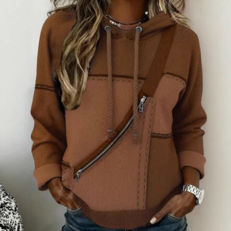 Womens 3D printed Hooded Long sleeve Sweatshirt With No Pockets - Eshtree