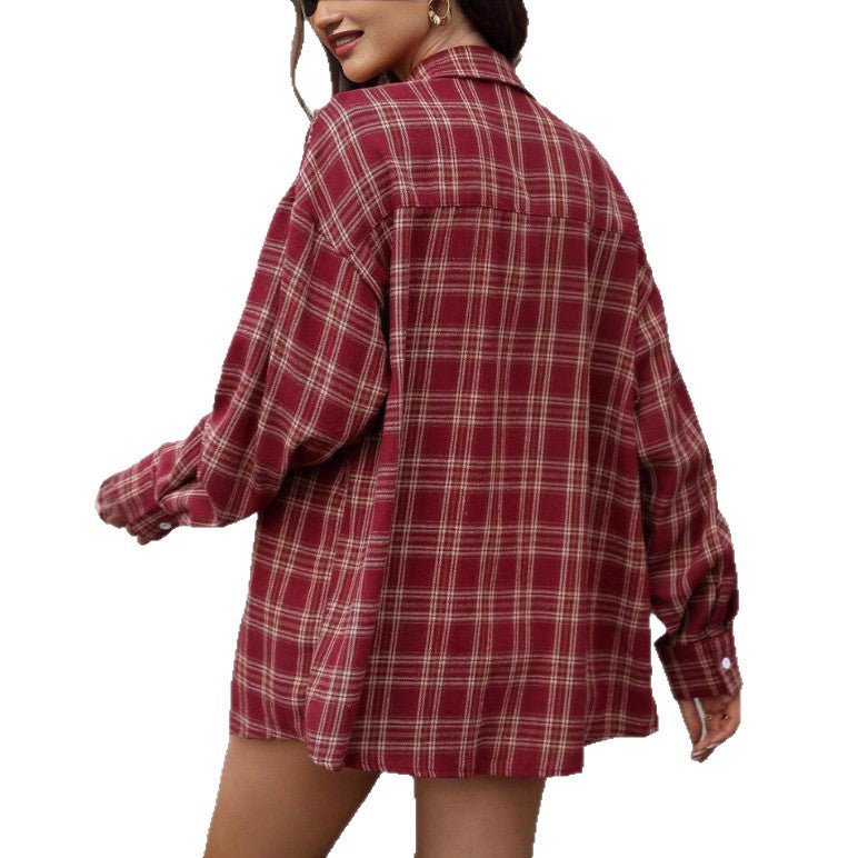 Women's Casual Loose - fit Long - sleeve Shirt - Eshtree