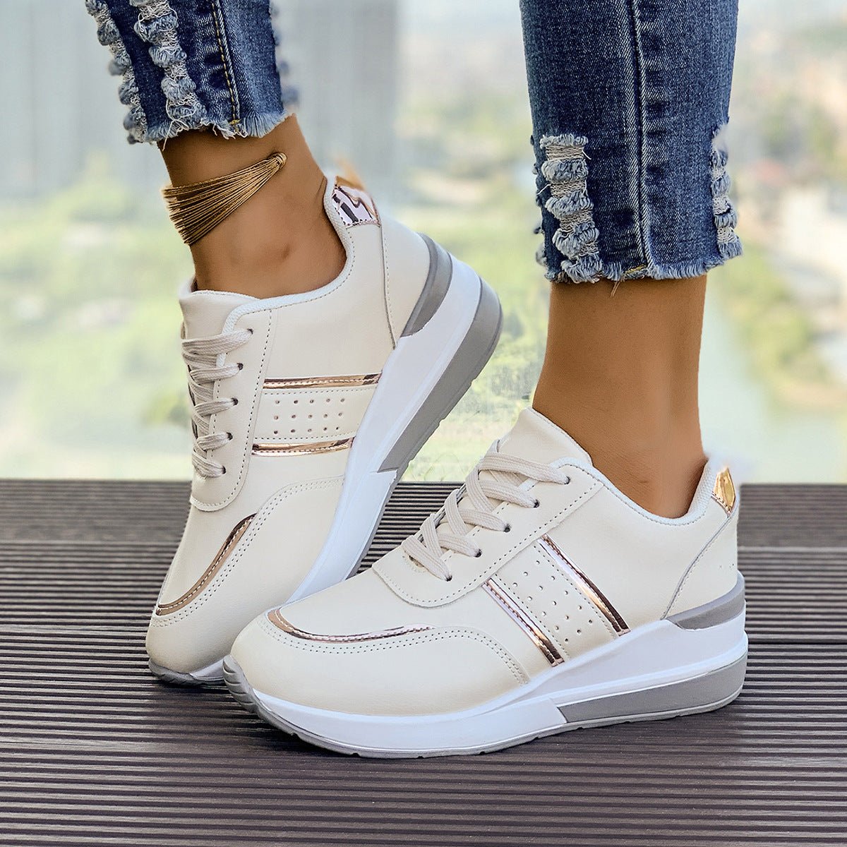 Womens Chunky - Soled Casual Fashion Sneakers - Eshtree