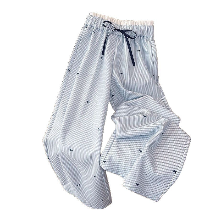 Women's Drawstring High - Waisted Straight Leg Casual Pants - Eshtree