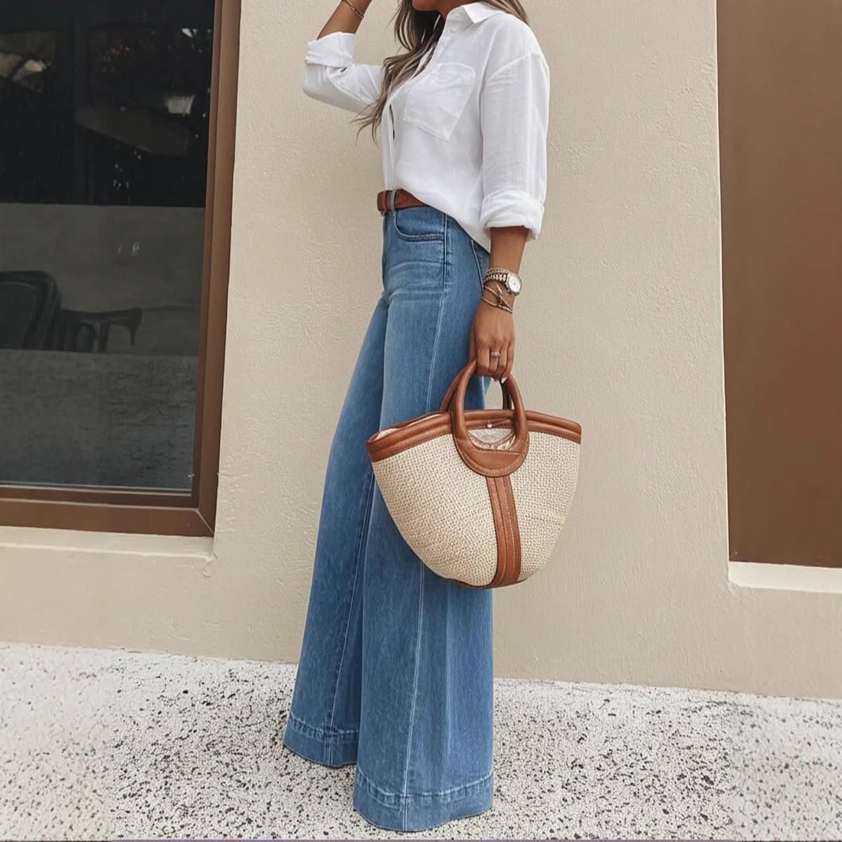 Womens Fashionable Vintage Washed Slim - Fit Jeans - Eshtree